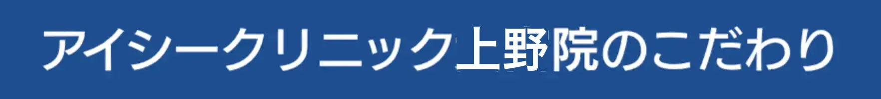 アイシークリニック上野院のこだわり